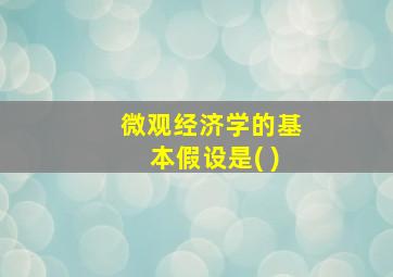 微观经济学的基本假设是( )